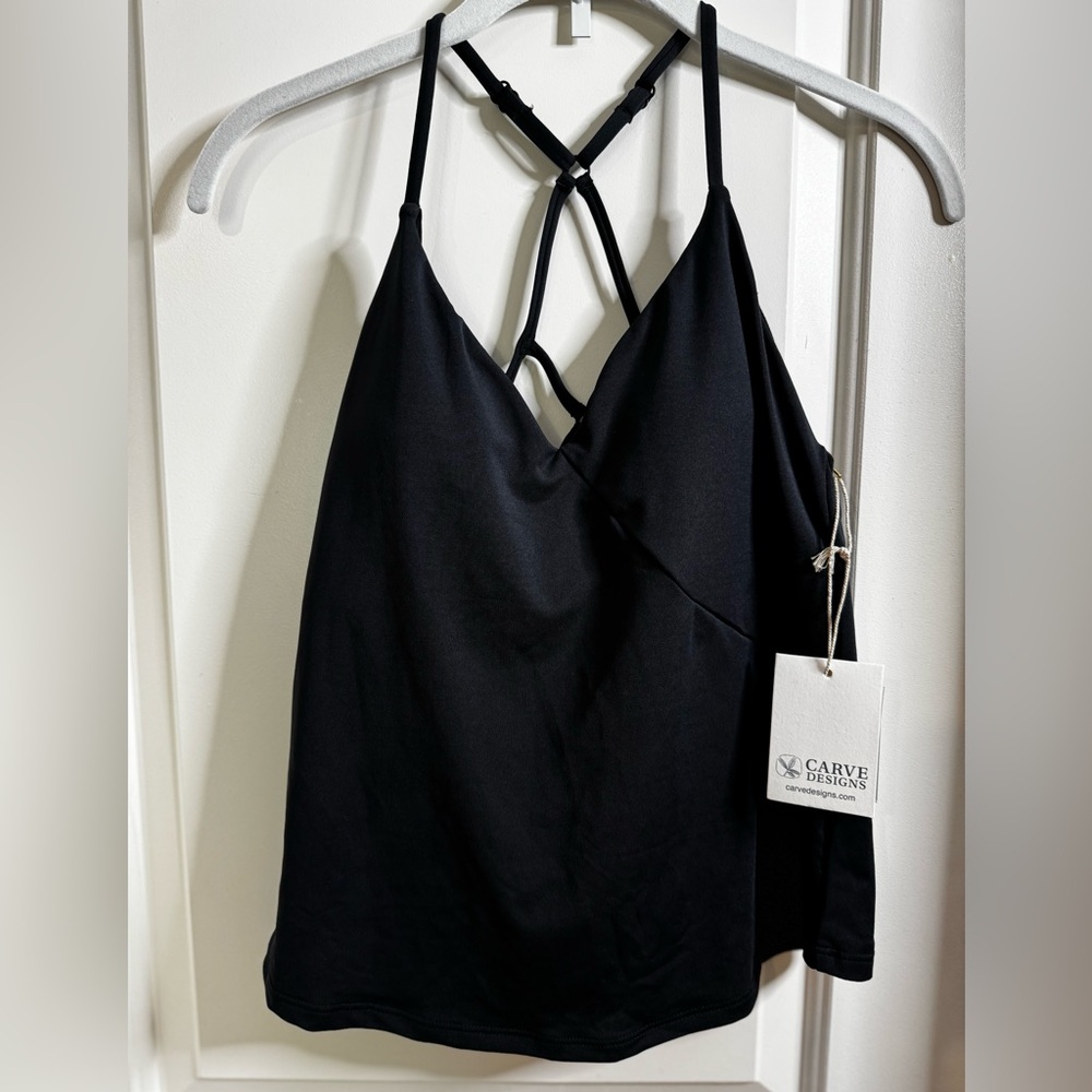 Carve Designs Women’s M Hayes Tankini. Black. UPF 50. NWT